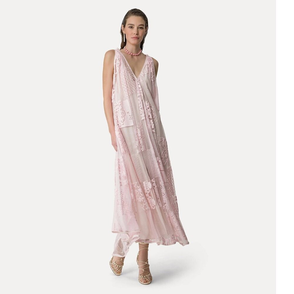 forte forte light pink dress in lace